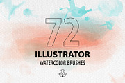 72 Watercolor vector brushes for AI, a Brush Add-On by Kapitosh (Thumbnail 1 of 6)