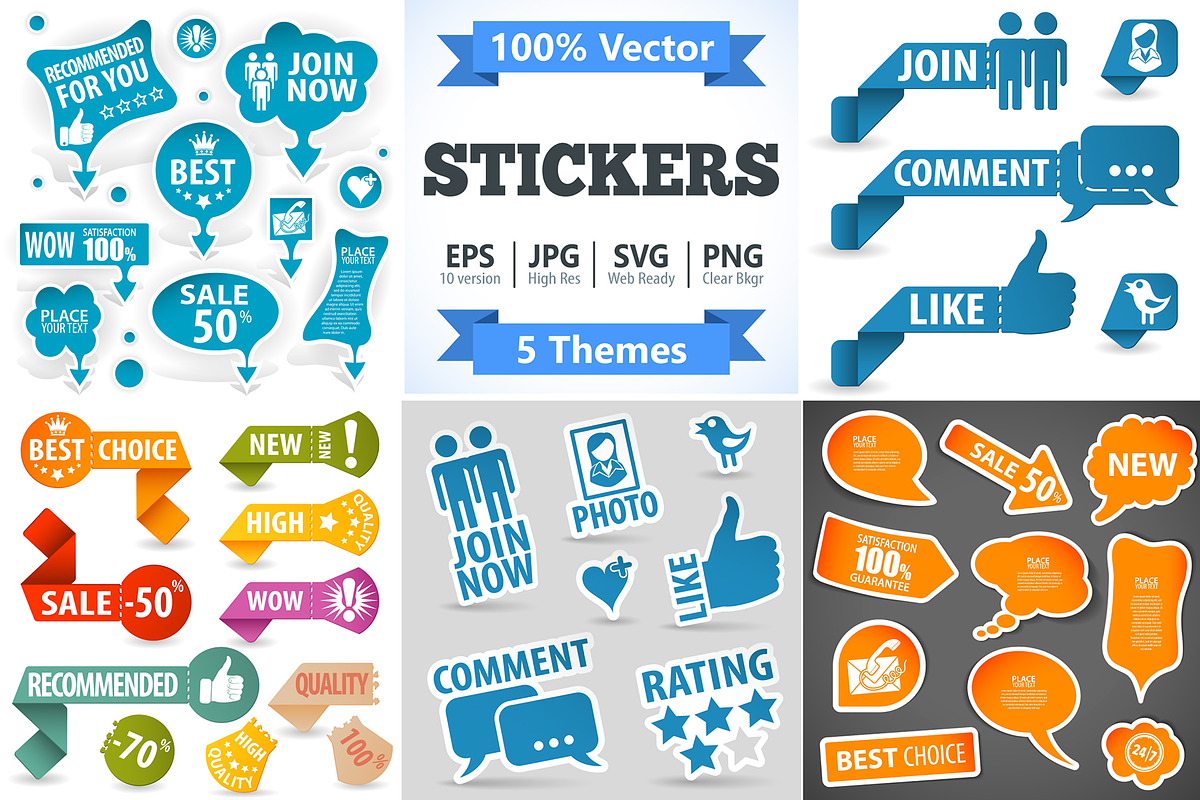 Stickers and Speech Bubbles, a Finance Illustration by TAlex (Photo 1 of 7)