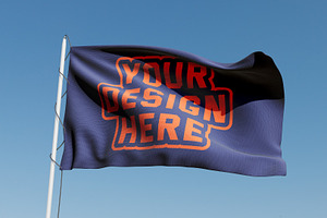 Flag Real Logo Mockup Psd