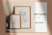 FATHER line art, a Person Illustration by velychko.ua (Thumbnail 1 of 7)