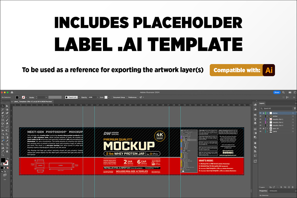 2lb Whey Protein Jar Mockup C1-Pro, a Packaging Mockup by Design Warlord (Photo 7 of 16)