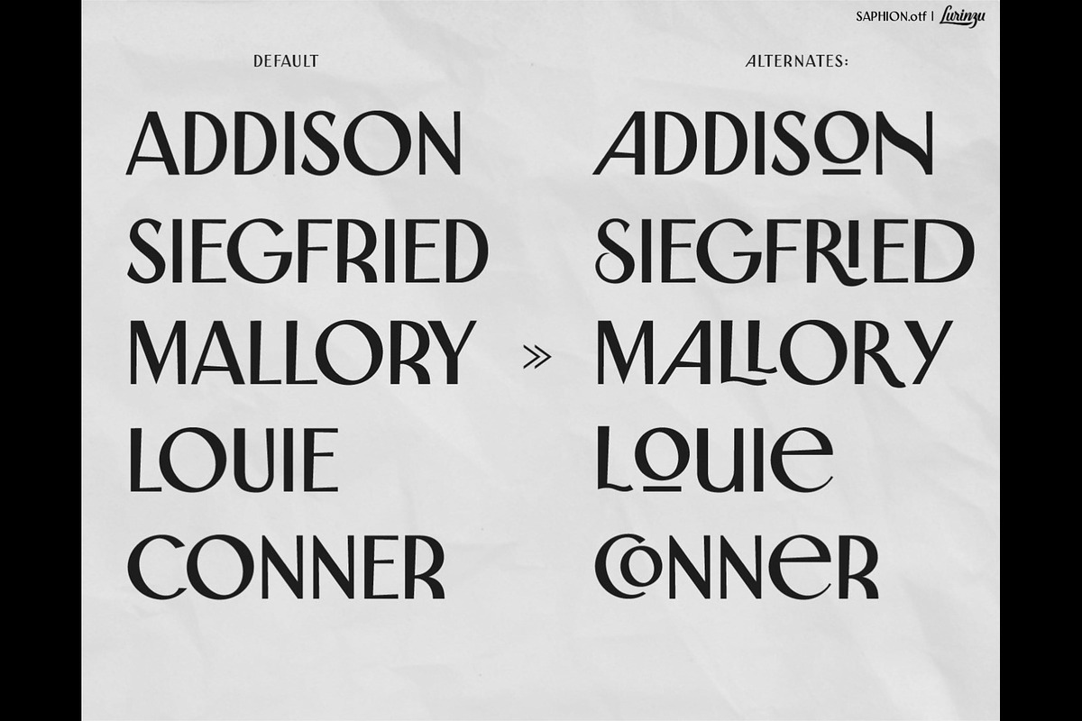 Saphion- Vintage Display Typeface, a Sans Serif Font by Lurinzu Studios (Photo 9 of 9)