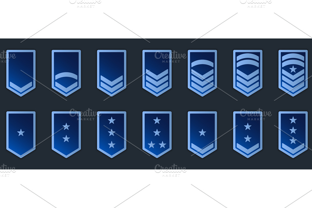 Military Badge Insignia Blue Symbols, an Animal Illustration by Gentle Studio