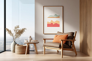 Cozy corner with modern decor and artistic landscape in contemporary living spa, a Photo by AlyaAnd