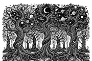 50 Mystical Galaxy Forest Silhouette, a Technology Illustration by Amazin_art (Thumbnail 15 of 41)