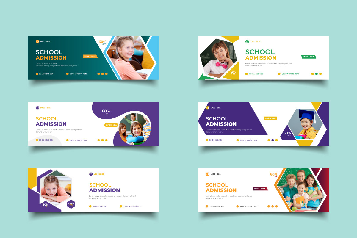 School Admission Social Media Cover, a Social Media Template by Limino™ Studio (Photo 3 of 3)