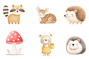 Woodland animals watercolor, an Illustration by CreationArt (Thumbnail 2 of 5)