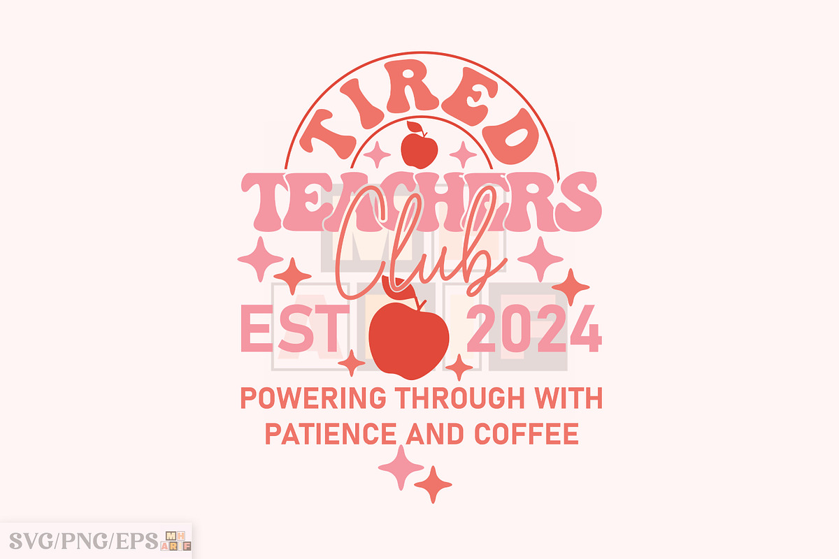 Tired Teachers Club Teacher SVG, a Graphic by mh_arif (Photo 2 of 3)