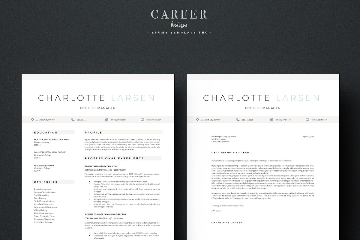 Modern Resume & CoverLetter Template, a Resume Template by careerboutique (Photo 6 of 6)