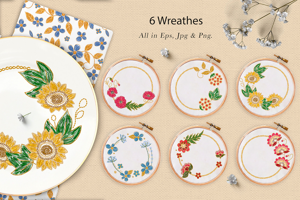 Ukrainian Embroidery Flowers, a Decorative Illustration by Red Ink (Photo 8 of 9)