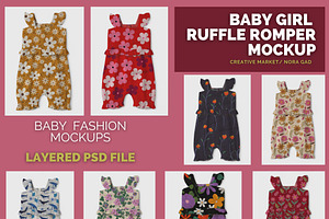 Baby Girl Ruffle Romper Mockup