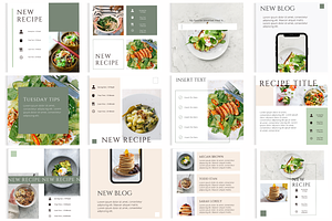 Food Blog Social Media Templates