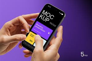 Holding iPhone 17 Pro Max Mockup, an iPhone Mockup by RamStudio2
