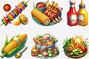 Summer BBQ Party Clipart, an Illustration by Black Bird Studio (Thumbnail 6 of 6)