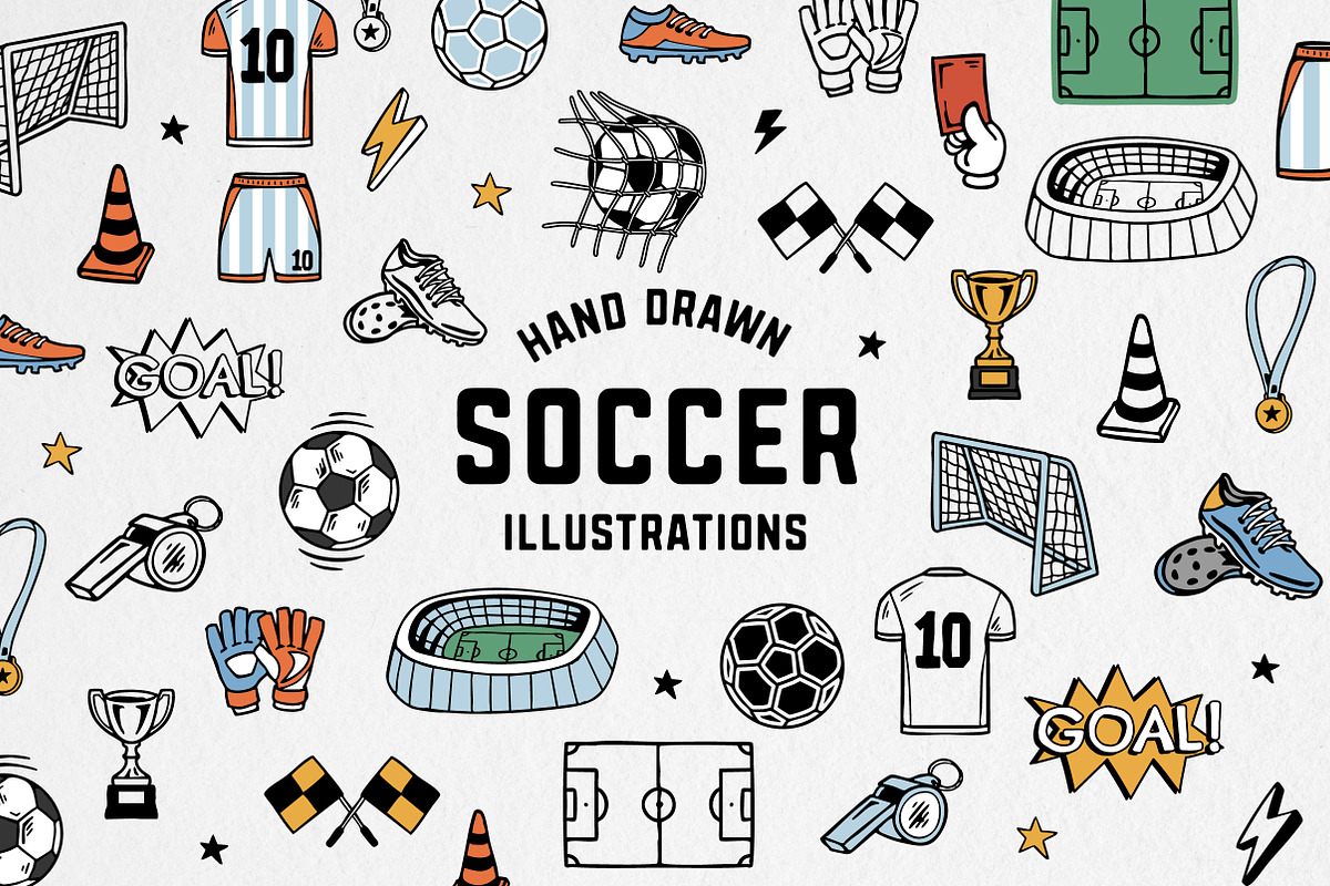 Hand-drawn Soccer Illustrations, a Sport Illustration by cd-design.co (Photo 1 of 5)