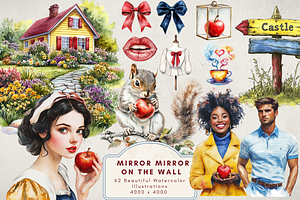 Mirror Mirror on the Wall Clipart, an Illustration by NadiaTheronArt