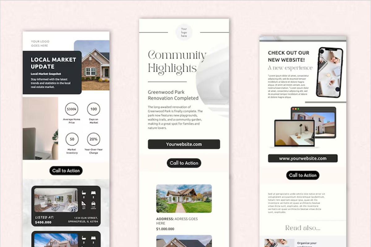 Real Estate Newsletter Template Pack, an Email Template by PittaFinePrint (Photo 8 of 9)