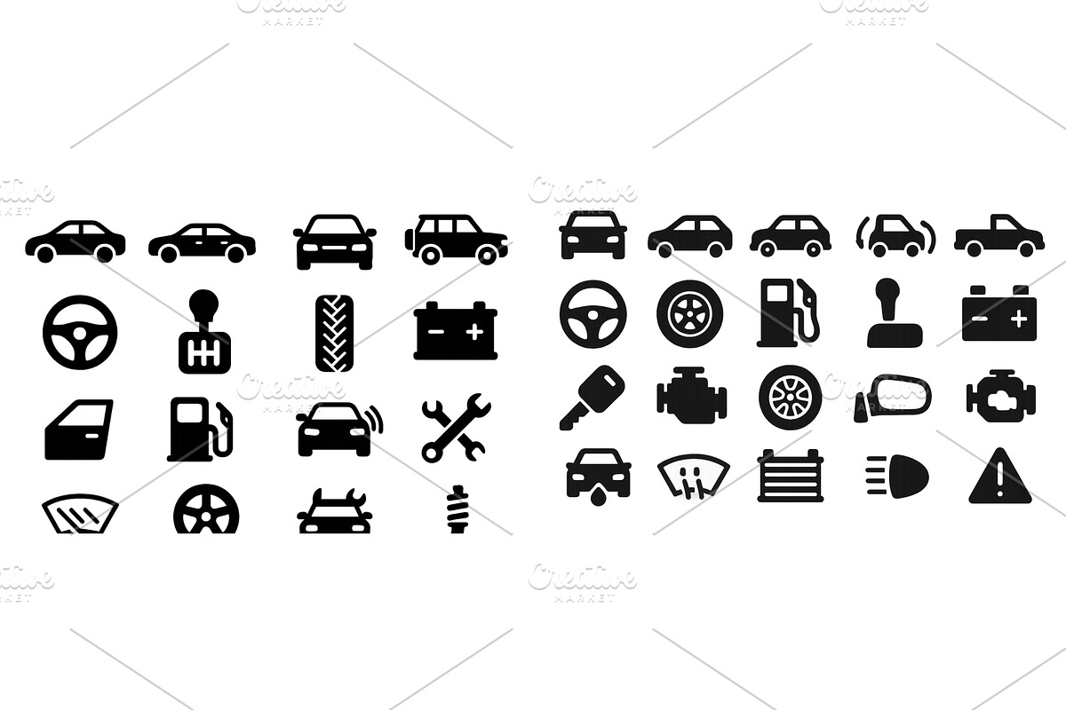 Collection of vehicle icons, a Transportation Illustration by ZinetroN