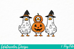 goose halloween fall png, an Illustration by Watercolor design