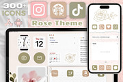 Rose iOS Wallpaper Icon Pack, a Background Graphic by BeeRubby (Thumbnail 1 of 9)