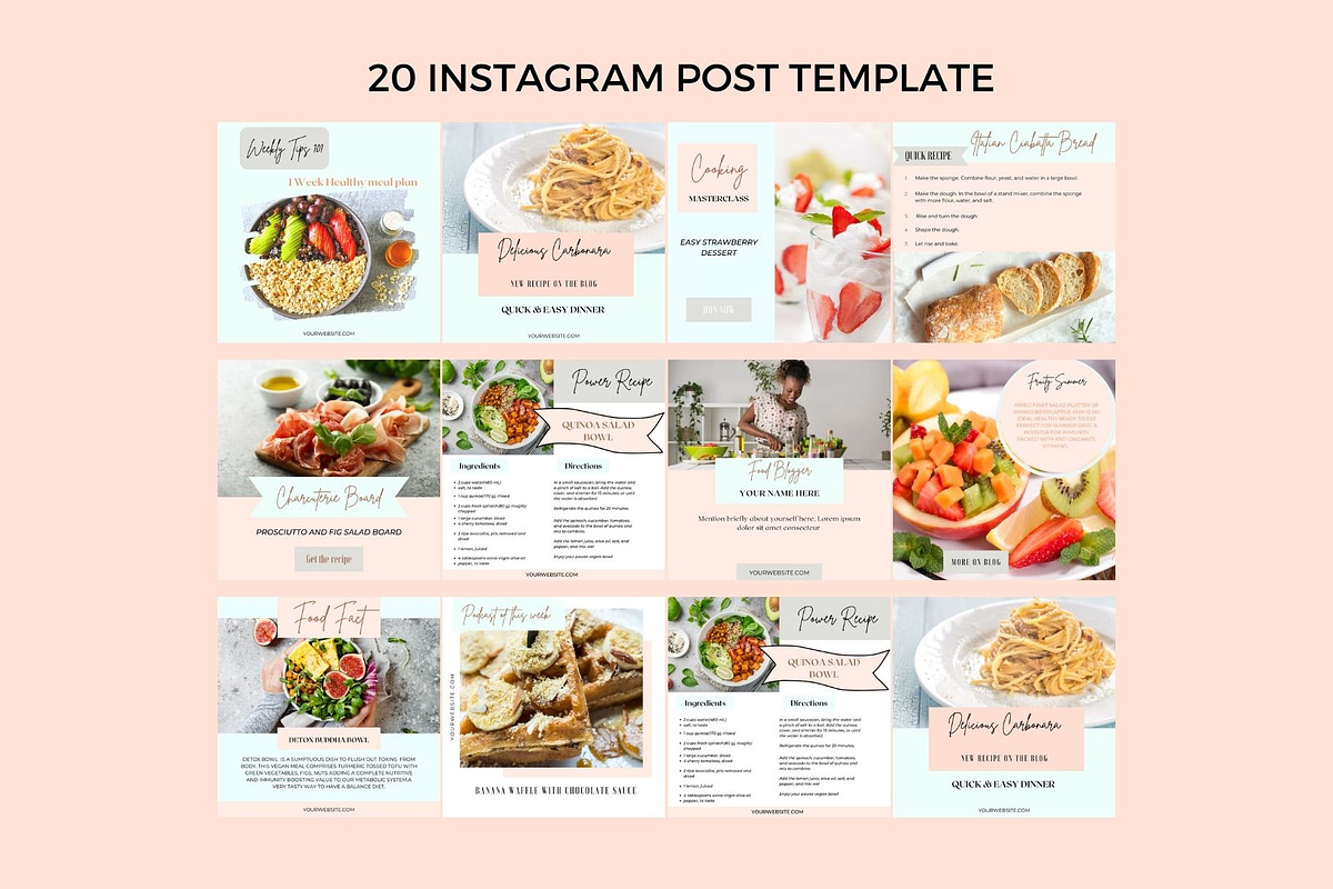 Food Instagram Template Bundle, a Social Media Template by Deepa Template Studio (Photo 2 of 17)