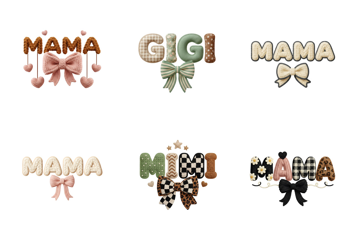 Crochet Mama Clipart PNG Bundle, an Illustration by SinaCreation (Photo 2 of 11)
