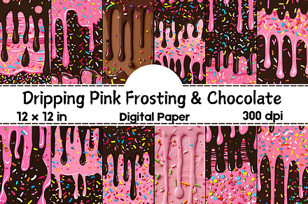 Dripping Pink & Chocolate Frosting