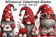 Whimsical Valentines Gnome Clipart, an Illustration by CraftArtStudio (Thumbnail 1 of 6)