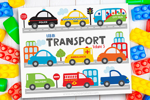 City Transportation Clipart, Cars, a Transportation Illustration by MyClipArtStore
