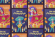 Dia De Los Muertos Character Set, an Illustration by Invisual Studio (Thumbnail 6 of 10)
