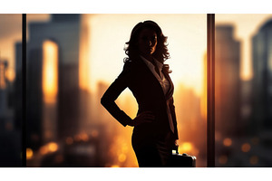 Confident businesswoman silhouette, an Illustration by tilialucida