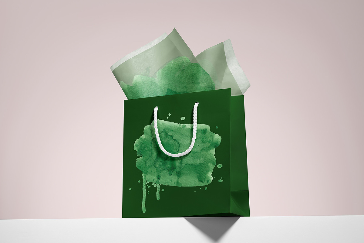 12 Green Watercolor Elements, a Background Graphic by Irina (Photo 3 of 6)