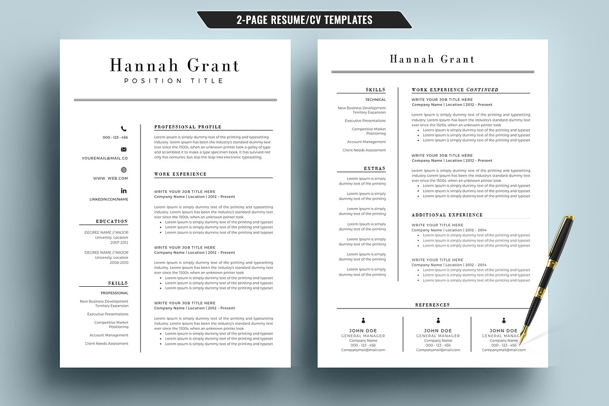 Clean Resume/CV Template Word, a Resume Template by TemplateCrafts (Photo 2 of 6)