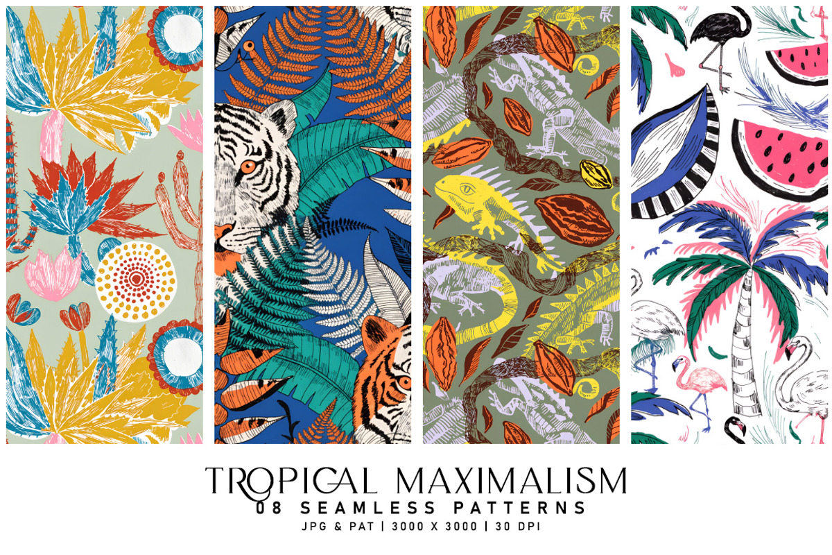 Tropical Maximalism, a Pattern Graphic by Digital Art Creations (Photo 1 of 6)