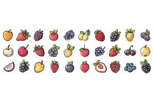 Ripe berries cartoon icons. Juicy, a Food Illustration by Stock-Smart-Start