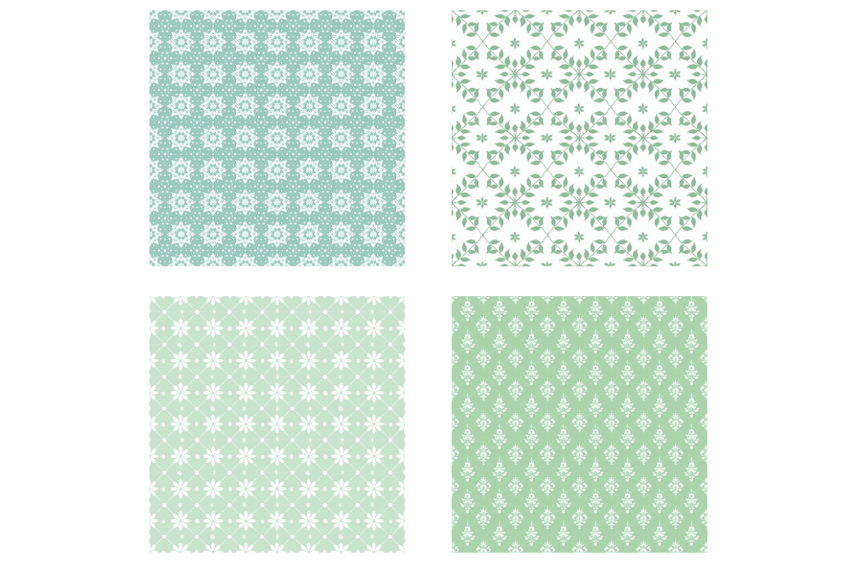Mint Floral Seamless Patterns, a Pattern Graphic by Mash Mash Stickers
