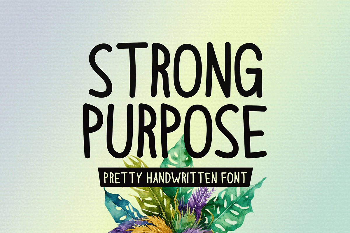Strong Purpose Typeface, a Handwritten Font by Seemly Fonts (Photo 1 of 8)