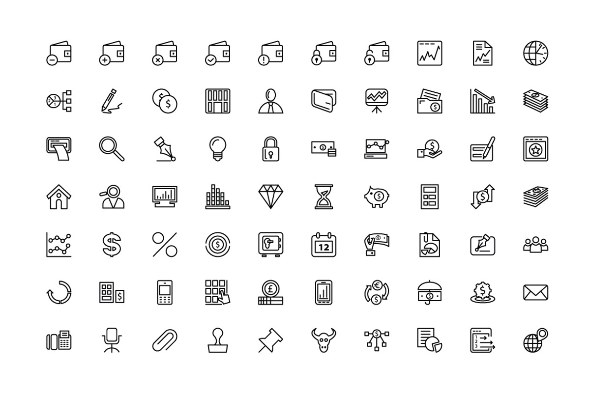 250+ Finance Icons, an Outline Icon by Creative Stall (Photo 3 of 5)