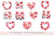 Valentine Heart Floral Clipart, an Illustration by Print Haven (Thumbnail 2 of 4)