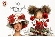 Poppy Girl PNG Clipart Watercolor, a Person Illustration by Nicolle's Colorful Art (Thumbnail 1 of 3)