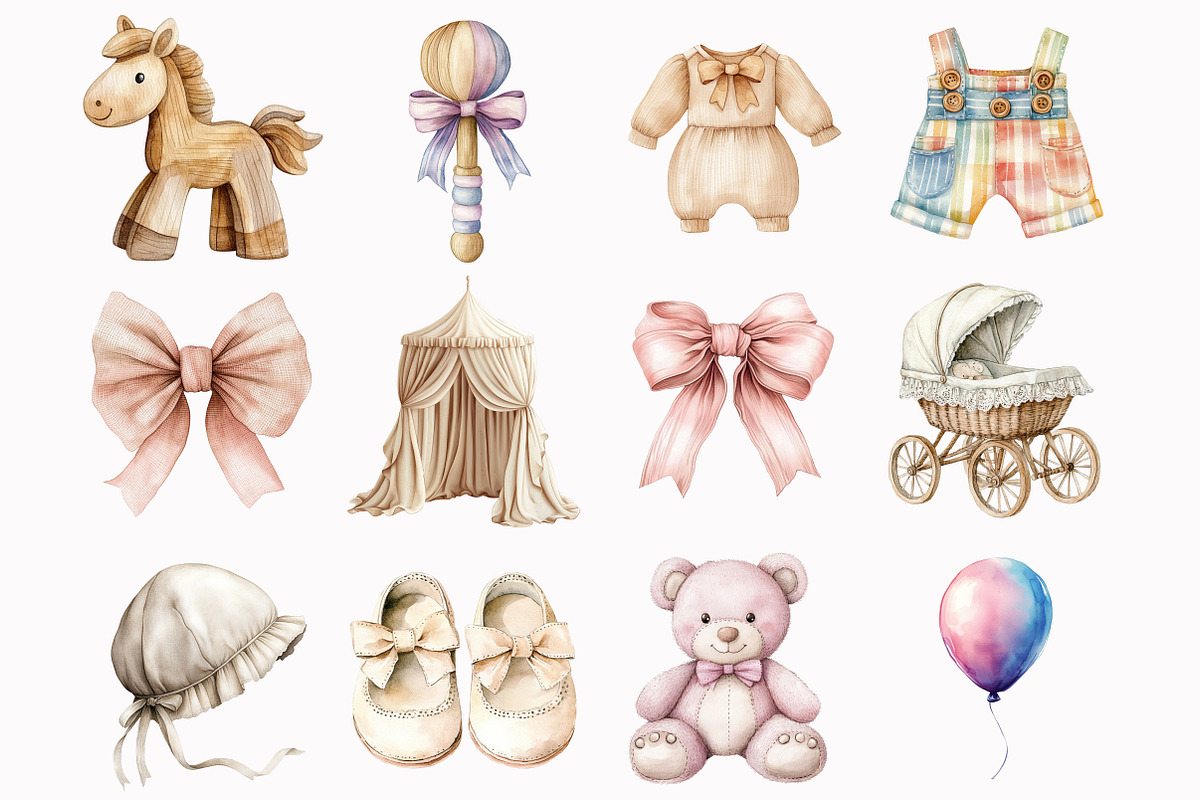 Vintage Nursery Clipart, an Illustration by Design Market (Photo 4 of 5)