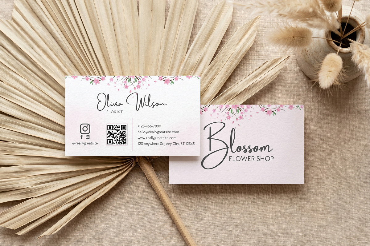 Floral Business Card Canva Template, a Business Card Template by Arslan (Photo 4 of 6)