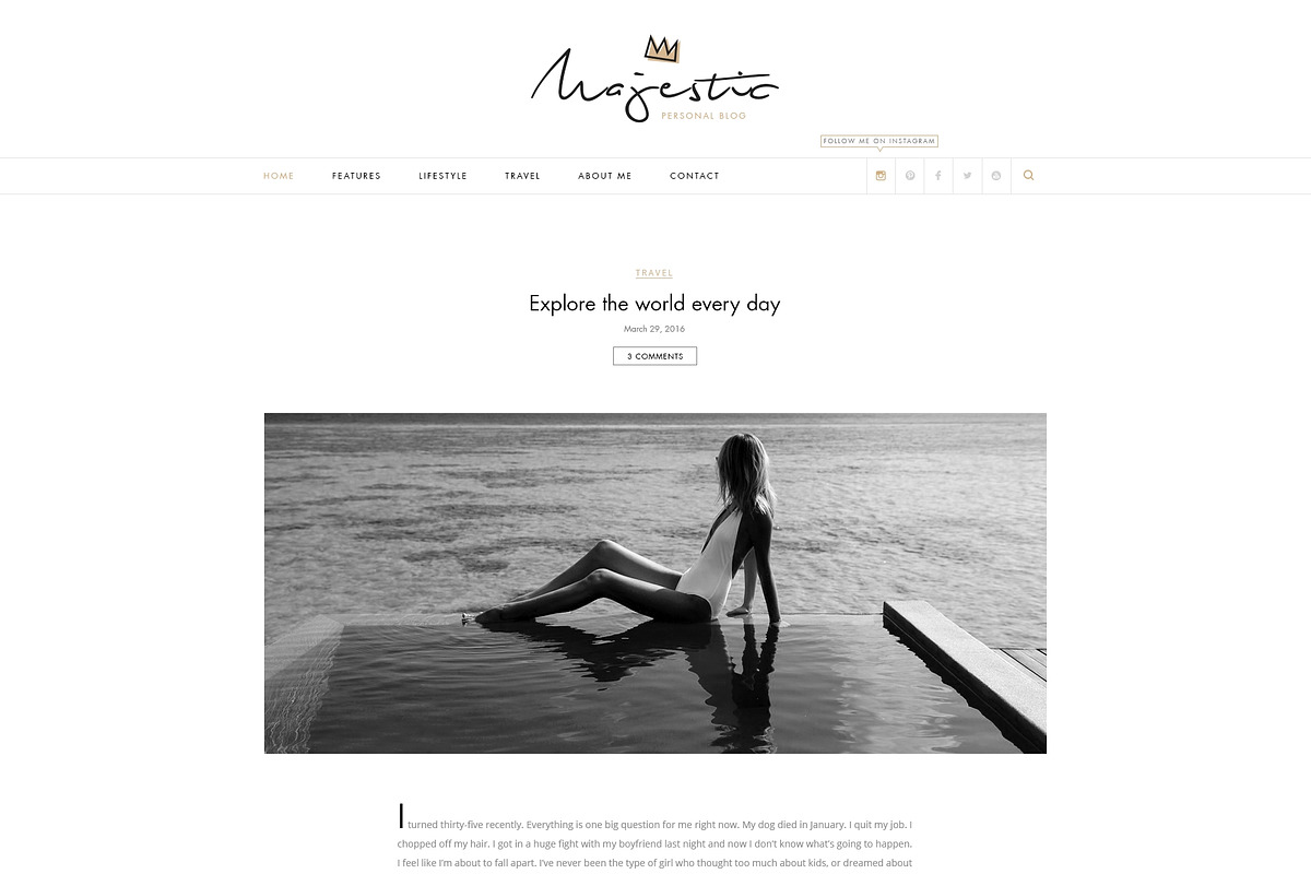Majestic-Premium Personal Blog PSD, a Websites & App Template by Milo Studio (Photo 15 of 18)