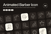 Animated Barber Icon Art Set, an Outline Icon by Prosymbols (Thumbnail 1 of 4)