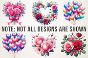 Watercolor Valentine Clipart Set, an Illustration by RobertsArt (Thumbnail 5 of 7)