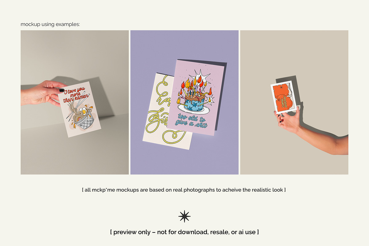 DIN A postcards in hand mockup set, a Merchandise Mockup by MCKP*ME (Photo 4 of 7)