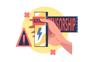 Prohibition of Independent Media, an Illustration by TopVectors