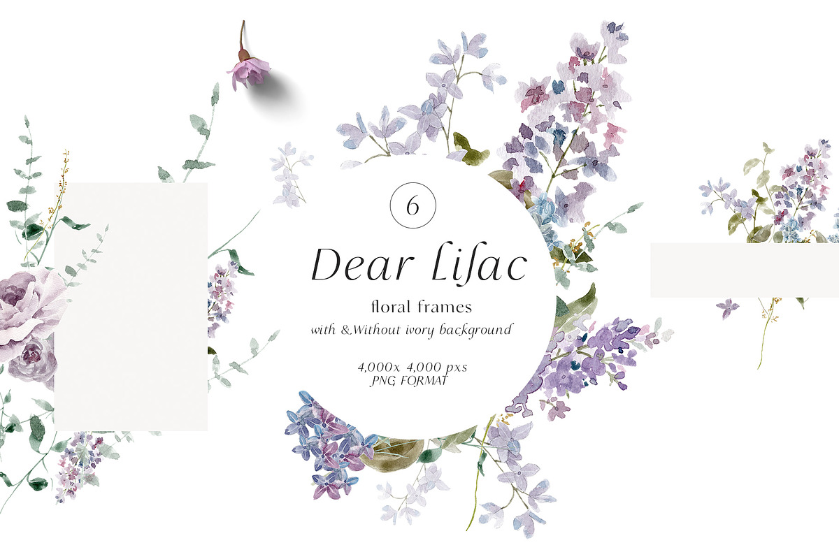 Floral Lilac Watercolor Collection, an Illustration by Grace Noboa Illustrations (Photo 8 of 13)