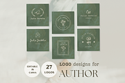 Editable logo template for author, a Branding & Logo Template by Petite Zakka Boutique (Thumbnail 1 of 7)