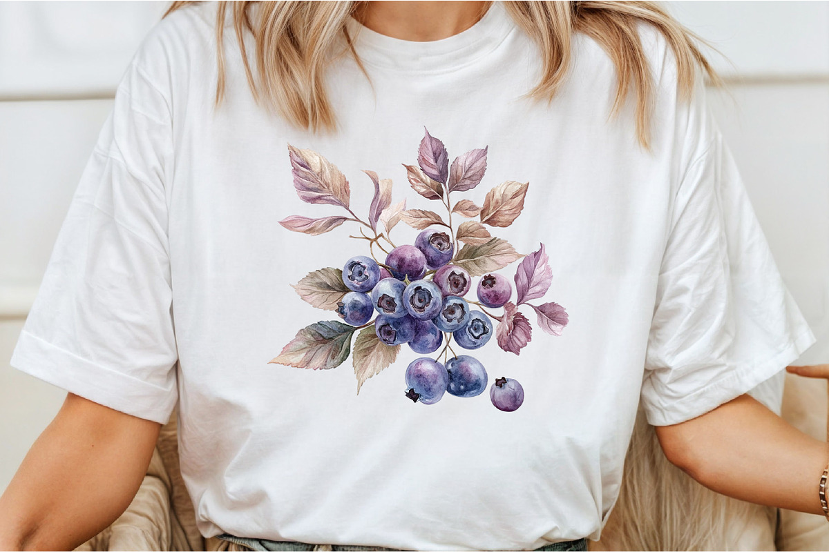 Watercolor Blueberries Clipart, an Illustration by Libby Wishes (Photo 4 of 11)
